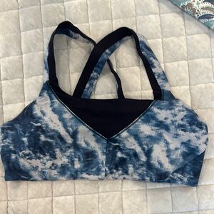 Lululemon Blue Sports Bra with Tie-Dye Design